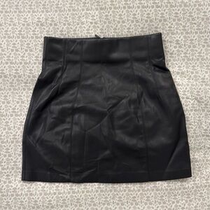 Black Zara Fake Leather Mini Skirt
